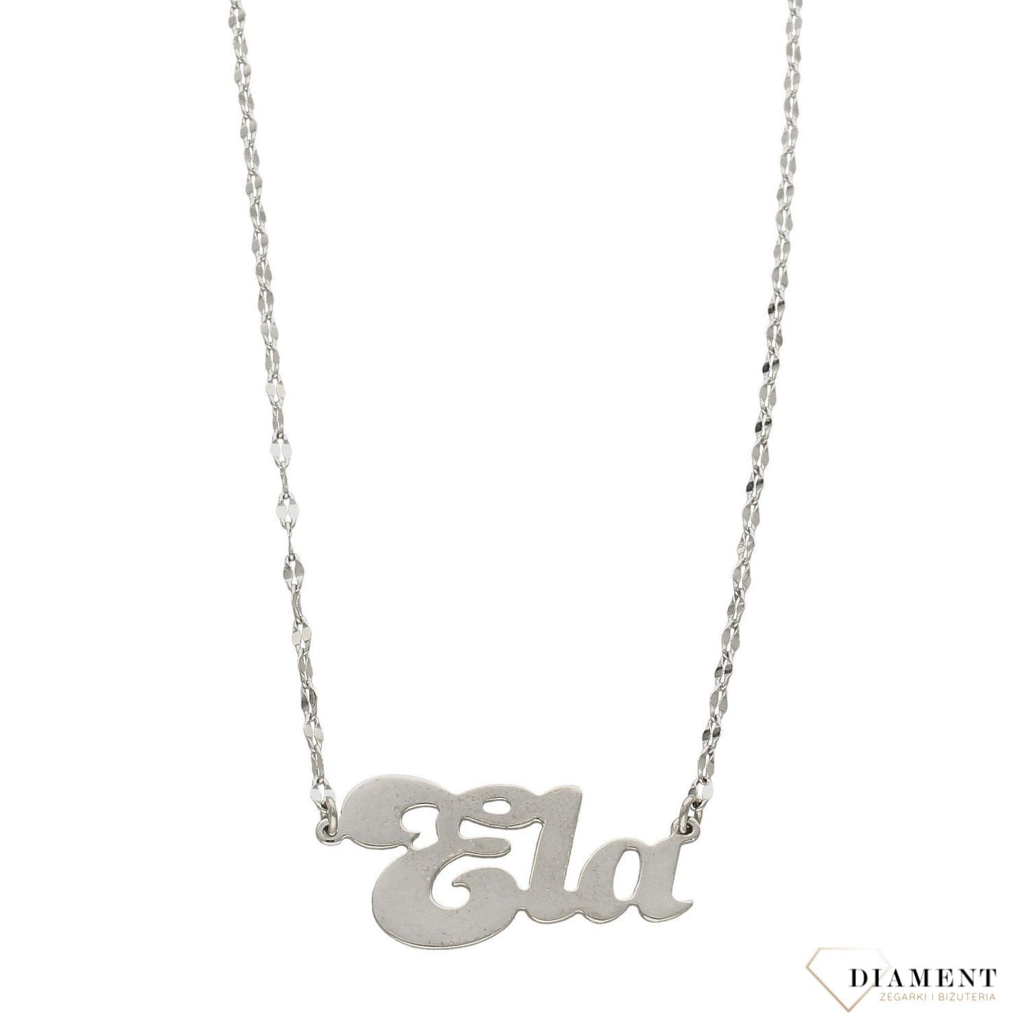 Naszyjnik srebrny z imieniem Ela.jpg